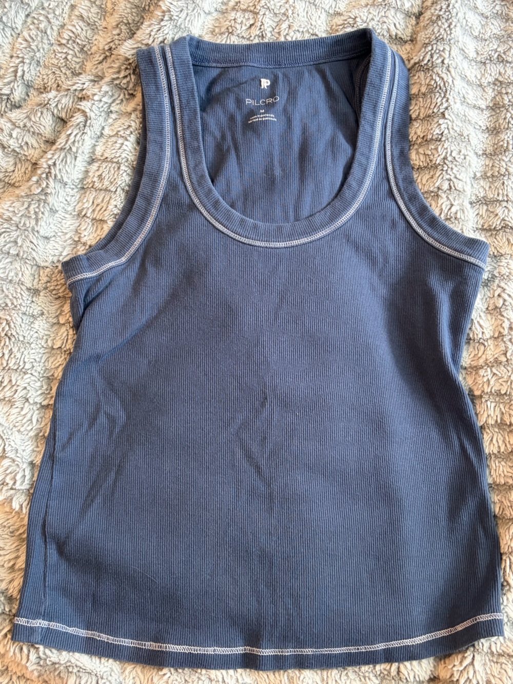 Pilcro Women’s Slate Blue Ribbed One-Piece Tank
